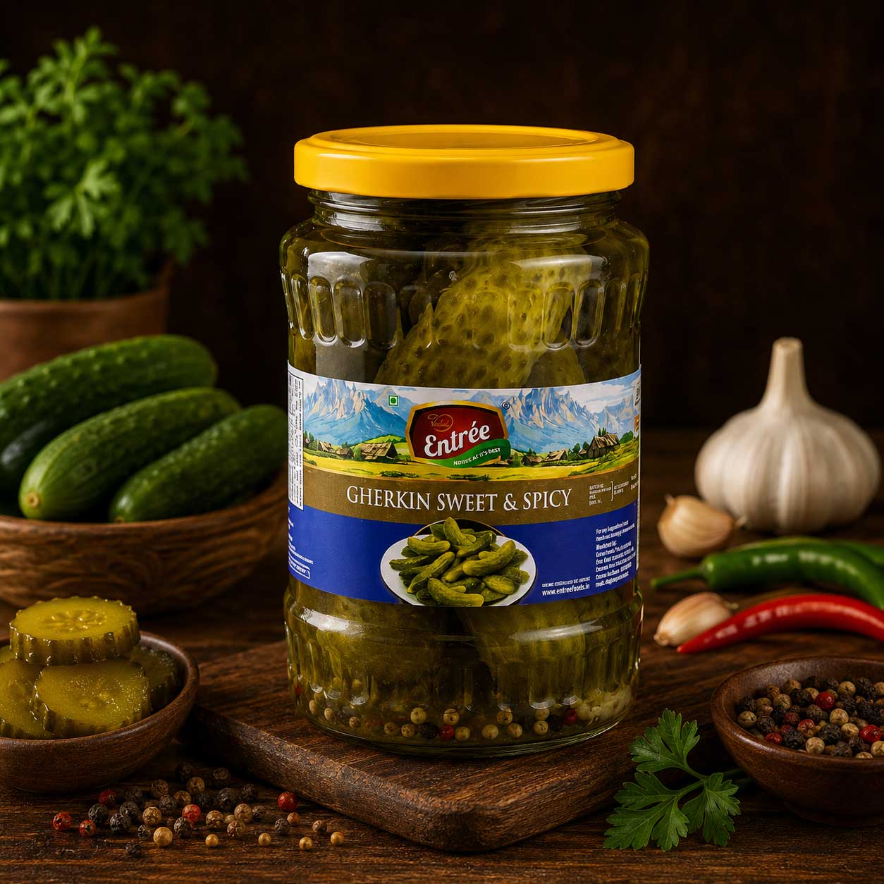 Sweet & Spicy Gherkins